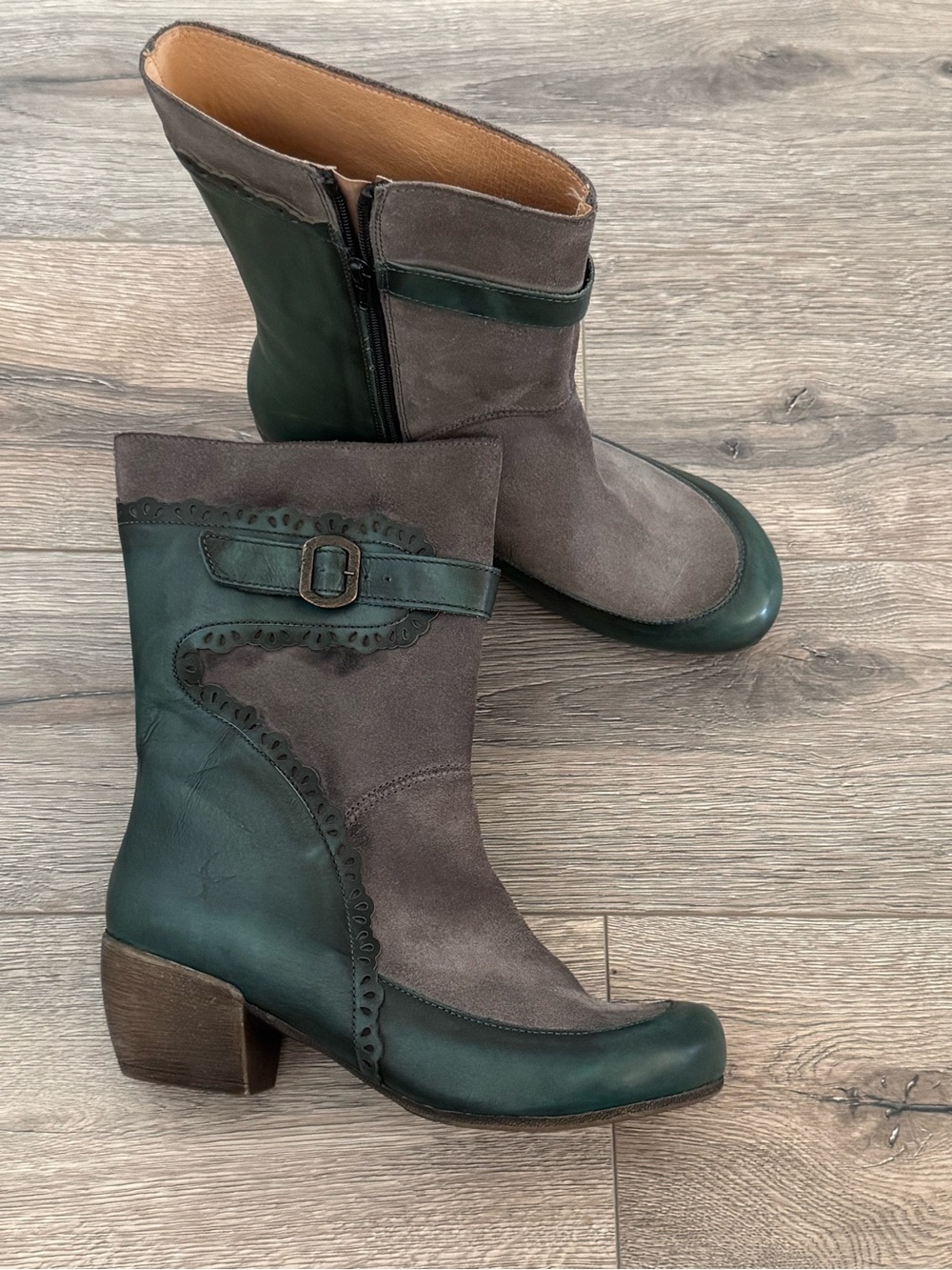 PORTOFINO Leather Suede Mid Calf Boots